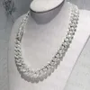 Niestandardowa nazwa Bling Litera Hip Hop Rapper VVS Moissanite Bagieette Mrożony Diamentowy Naszyjnik Cuban Link Chain