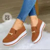 Casual Schuhe Comemore Dicke Bottom Sports Schuh Frauen Slip-on-Slipper 2024 Frühling Herbst Sneakers Leder Frauenplattform 43