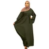 Ethnische Kleidung Frauen lässig Kleid solide muslimische Flare -Ärmel Abaya Elegant arabisch Kaftan Long Hijab Outfit