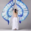 Stage Wear Props Half Circle Belly Dance Silk Veils Wing Praise Flags Faith Worship Veil Flag Scarf With Sticks(Set Of 2)