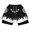 Shorts para hombres Anime Gym Gym Fitness Manga Print 2 en 1 Compresión MEDILLA DE RENDIMIENTO DE RENDIMIENTO DOBLE DOBLE Capa corta Pantalones de verano