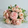 Decoratieve bloemen Mooie Rose Peony Simulatie kunstmatige zijden bruiloft kerstdecor voor huis diy woonkamer arrangement