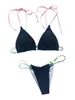 Dames zwemkleding bikini dames zwempak 2024 massieve sling micro bikini's set sexy veter zomers 2 -stuk strandkleding badkleding vrouw
