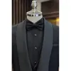 Men's Suits Fashion Solid Men Black Shawl Lapel One Button 3 Piece Elegant Banquet Dinner Party Wedding Tuxedo (Blazer Vest Pants)