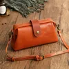 Sac vintage Vintage en cuir authentique pour femmes sacs d'épaule 2024 Brand Designer Cowhide Real Crossbody Messenger Purse