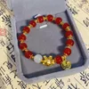 سلسلة 2024 New Zodiac Dragon Red Lucky Sybed Sybled for Women Wimitiesite Opal Dragon Year Bargels Good Luck Amulet Wealth Jewelry Y240420