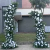 Dekorativa blommor 3D bröllop utomhus bakgrund blommor stativ lilja rose horn bågdekor rad soffa bordslöpare bankett evenemang parti rekvisita