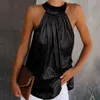 Tanks pour femmes Camis Plus taille sexy soie brillante épaule T-shirt Femmes surdimensionnées sur le bas de couche