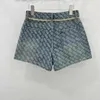 MM03 Sexy High Wel High Luxury Designer Deat Women's Denim Skirt Jacquard Pockets Patchwork A-Line Cargo Mini