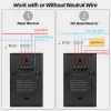 CONTRÔLER TUYA WIFI Smart Switch Neutral Fire / No Neutral Wire, Smart Home Interruptor Light Switch Us 1/2/3 fonctionne pour Alexa Google Home