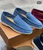 Дизайнер Loro Piano Shoe Summer Walk Женщина Flat Casual Shoe Man Tasman Loafers Роскошное замшевое платье Moccasin dhgate на открытом воздухе.