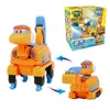 Est Min Gogo Dino ABS Deformation Auto/Flugzeug Actionfiguren Rex/Ping/Viki/Tomo Transformation Dinosaurierspielzeug für Kinder Geschenk 240408