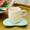 Tasse de tasse de tulip avec soucoupe en forme de thé en forme de tasse de thé vintage de la tasse de thé en forme de céramique pour l'après-midi à la maison