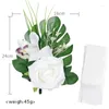 Fleurs décoratives yan 2pcs de mariage rustique décorations d'allée eucalyptus banc blanc pour la cérémonie d'été fête chaise de chaise d'église décor