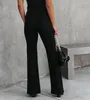 Pantaloni da donna ad alta vita elastica scissione elastica micro pantalone pantalone femminile a fessura di bootcut