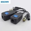 2024 Escam 1 Çifti (2pcs) Pasif CCTV COAX BNC Power Video Balun CCTV Video için RJ45 BNC Erkek'e Alıcı Verici Konnektörleri