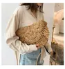Shoulder Bags Summer Straw For Women Handmade Tassel Beach 2024 Woven Handbags Vacation Crossbody Clutch