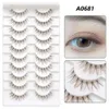 10 paires Look naturel las brun clair cils japonais cosplay anime cils extension fausse vison mincarny manga moelleux cils 240420