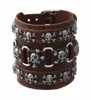 Men039S Trendy Alloy Skulls Pärlade armband Punk Rock Jewelry PLB076 Multicolor Leather Woven Hip Hop Accessory61559754136741