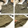 Lucyever Korean Style High Taist Mini jupe femme mode avec ceinture courte Culotte jupes Y2K Streetwear Big Pocket Cargo Jirts 240412