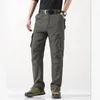 Men's Pants Army Green Cargo Mens Casual Multi Pockets Military Tactical Straight Slacks Long Trousers PLus Size 42 44