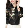 Elegant Office Ol Silk Shirts for Women Silk Imprimé à manches longues Blouses de mode haut de gamme 2024 Top décontracté All-Match Spring 240419