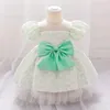 Mädchenkleider Baby Bow 1. Geburtstagsfeier Prinzessin Kleid Tüll Hochzeit Brautjungfer Abschlussball Kleid für Kleinkind Kinder Kinder Bubble Sleeve Kleider