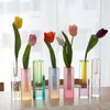 モダンレインボーピラーバッド花瓶テーブルトップガラス花瓶豪華な装飾アクリルクリスタルノルディックルームデコレーションホーム240415