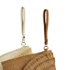 Tassel Straw Beach Bag dla kobiet stały kolor Khaki tkaninowa torba na ramię pu pasek moda żeńska torebka crossbody ręcznie robione damskie torba na letnią kopertę