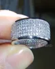 Taille 678910 Fashion Jewelry Band 10kt White Gold rempli Clear CZ Simulate Stones Wedding Party Womenring Gift9241776