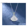 Pendant Necklaces Strands Strings Mosan Diamond Sterling Sier S Skirt Necklace Baojia Threelayer Electroplating Process Au750 Dhco6