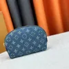 Denim Designer Makeup Bag small pouch Travel Pouch Women Designers Cosmetic mini bags fashion ladies Zipper Make Up Bag Clutch Purse half round shape