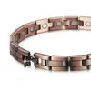 Link bransoletki 8 mm ciężki punkowy mężczyźni kobiety miedzi Magnetyczne łańcuch zdrowotny retro hypo brązowy kolor czysty zapalenie stawów leczenie biżuteria