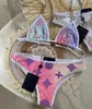 2022 Oryginalny projekt marki Nowy strój kąpielowy dla kobiet Wysokiej jakości moda Europa i Stany Zjednoczone Hot Print V Sexy Beach Bikini