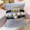 Beaded Strands European And American Fashion Freshwater Pearl Bracelet Hip-hop Style2566