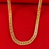 MENS HEAVY 18K YELLOW GOLD FILLED CUBAN LINK CHAIN NECKLACE 20IN - SOLID222t