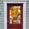 Decorative Flowers Christmas Sunflower Basket Wall Light Decor Artificial Hanging Baskets Silk Summer Wreaths For Front Door