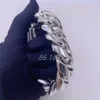 Hip Hop Jewelry Fashion Style Luxury and Heavy Armband Hand Make Cuban Armband Miami Cuban Link Chain 999 Silver
