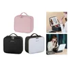 Makeup Brushes Travel Case With LED Mirror Cosmetic Organizer For
