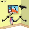 Stands Long Arm Wall Mount Tablet Stand Multi Vinkel Justerbar Tre Axel Design Aluminium Mobiltelefon Väggmonterare för iPhone iPad