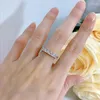Cluster Rings Desire 925 Sterling Silver Full Square High Carbon Diamond For Women Sparkling Wedding Party Fine Jewelry Wholesale