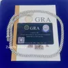 Certificat GRA 6 mm de largeur de largeur de collier de chaîne cubaine en silicone pur VVS à travers l'instrument de test
