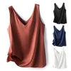 Women's Tanks V-neck Tank Tops Women Stylish Summer For Vest Smooth Satin Fabric Loose Fit Pullover