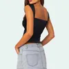 Damestanks Camis Xingqing Tanktops Coquette esthetische kleding Y2K Dames vierkante nek Tie Slelless T -shirt Summer Vest 2000S Strtwear Y240420