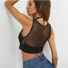 Kobiety damskie Camis seksowna dziura pusta gołwa midriff krótka koszulka Kobieta Slveless Bottoming Shirt Ladie