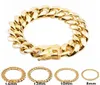 Braccialetti di collegamento cubano in acciaio inossidabile MENS GOLD BRACELETS HIP Hop Gioielli 810121618MM3457277