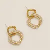 Pendientes de sementales colgante de círculo de perla natural vintage colgada para mujeres joyas modernas 2024 regalo de lujo