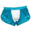 Mens Sexy Pajamas Boxer Shorts Smooth Silk Underwear Men Sleep Bottoms Homewear Lounge Male Panties Boxers 240419