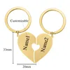 2Pcs Personalized Couples Keychain Valentine Anniversary Gift Boyfriend Girlfriend Heart KeyChain Man Women Key Chain Love Gifts 240416