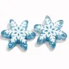 Fleurs décoratives 50 / 100pcs colorés Bling paillettes Snowflakes Resin à plat Cabochon décoration Artisanat pour les accessoires de cheveux de Noël bricolage